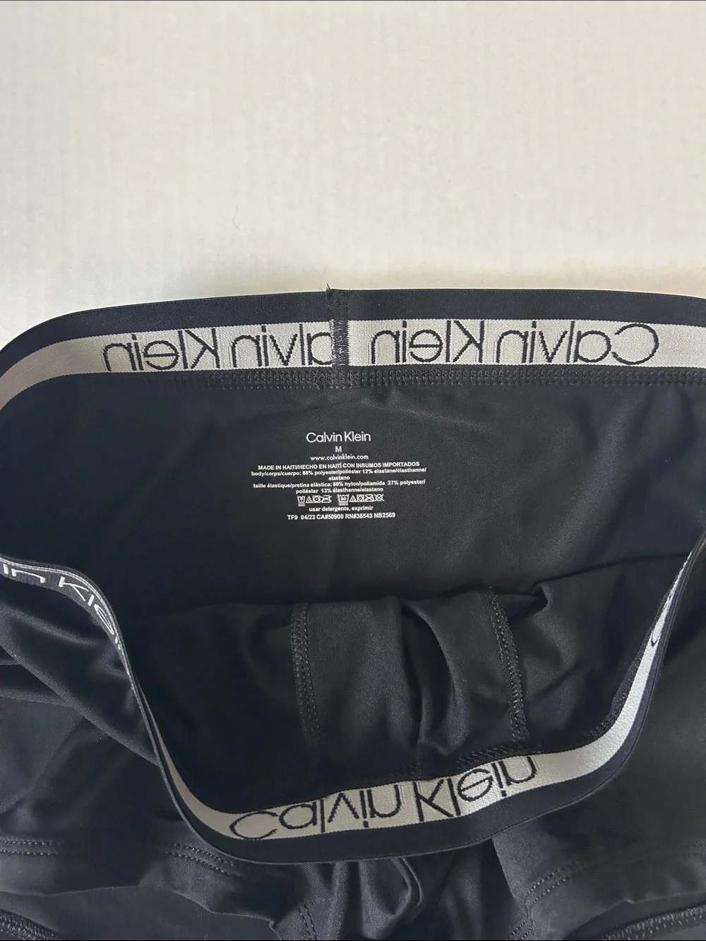 Calvin Klein Black Trunk Briefs with White Logo Waistband